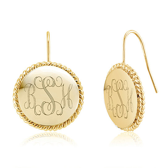 Personalized 18K Yellow Gold Plated Braided Earrings
