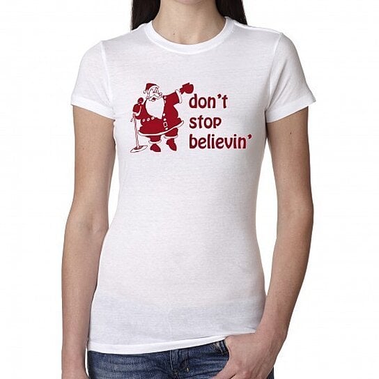 dont stop believing santa shirt