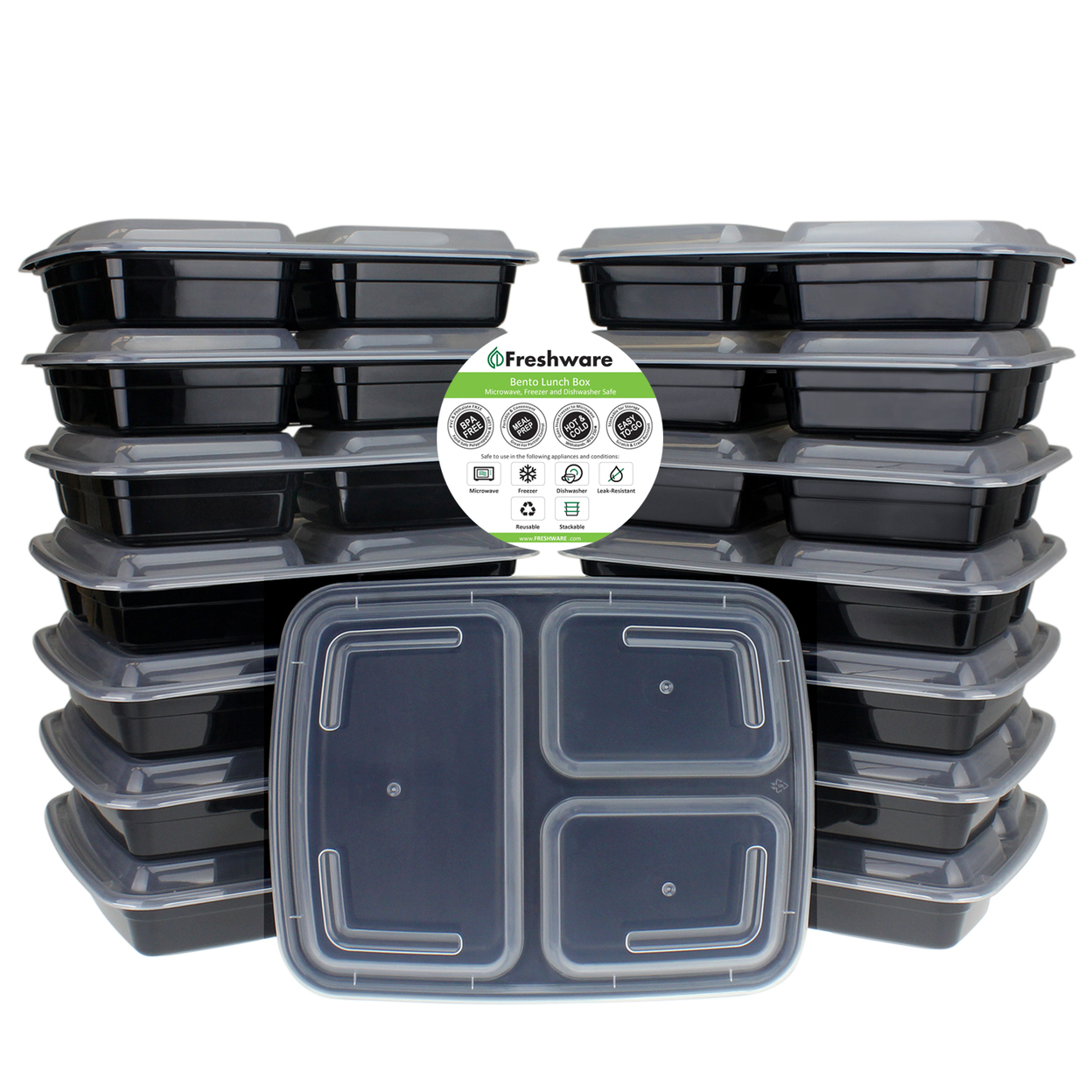 Buy Freshware Pack Compartment Bento Lunch Boxes With Lids Meal