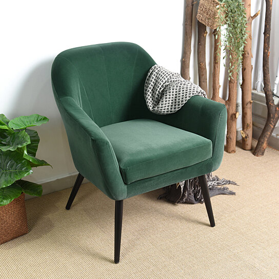 green accent chair soft living room arm chair side chair with