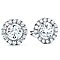 White Gold Simulated Diamond Halo Round Earrings