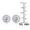 White Gold Simulated Diamond Halo Round Earrings
