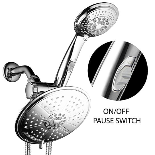 DreamSpa 38 Setting 3 Way Rainfall Shower Combo with ON/OFF Handle Switch