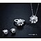 Sweet Daisy Floral Design Silver Plated Necklace, Ring and Earrings Jewelry Set