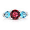 4.00 CTTW Ruby And Sapphire Cubic Zirconia Ring in 18K White Gold
