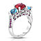 4.00 CTTW Ruby And Sapphire Cubic Zirconia Ring in 18K White Gold