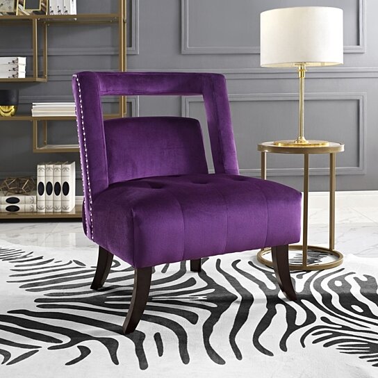 carlita velvet accent chair - armless slipper | button tufted