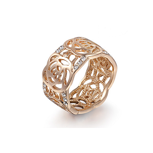 18K Rose Gold Floral Filigree Ring, in Rose Gold or Platinum