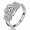 SALE - My Past Present Future - Crystal Ring in Platinum Plated