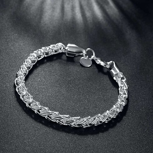Silver Thick Cut Classic Chain Bracelet