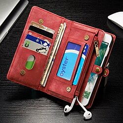 iPhone 7 Leather Wallet Case With Detachable Magnetic Close And Multiple Pockets