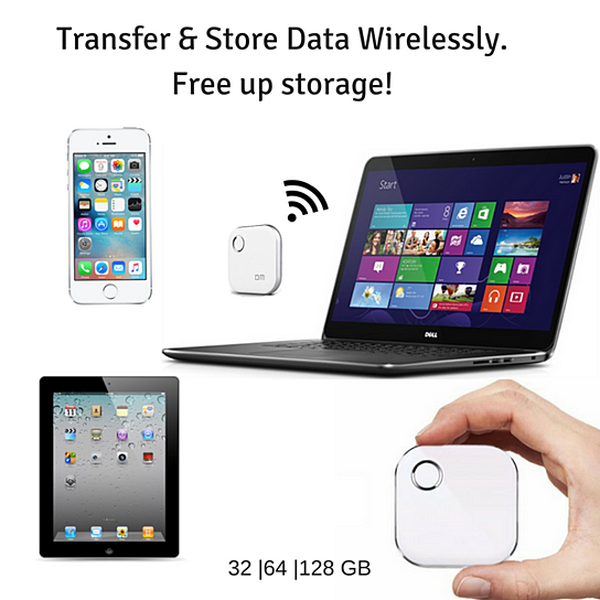 Wireless Flash Drive For iPhone, iPad and Android Smartphones and Laptops