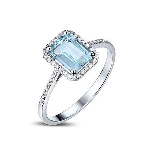 Buy Princess Topaz Ring Square Blue Engagement Ring By Ring On Gemafina