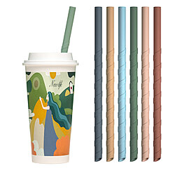 Eco Safe 8 In 1 Silicon Reusable Straws For HOT/COLD Drinks