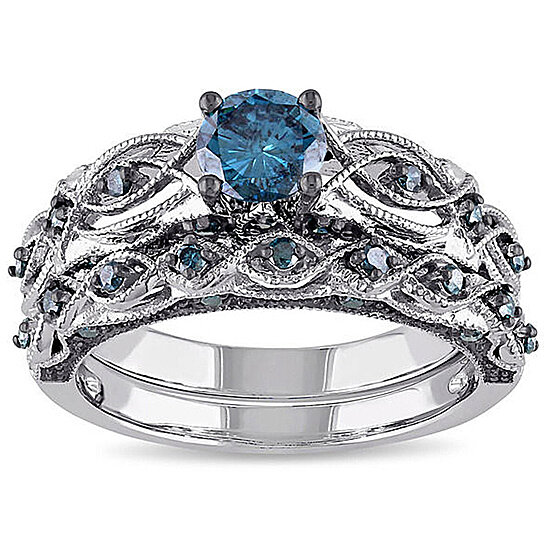 Oceanika Sapphire Crystal Filigree Ring With Band