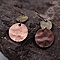 BOGO Hammered Disc Earrings in Silver and Copper Patina Finish