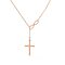 18k Gold, Rose Gold Or Sterling Silver Infinity Cross Lariat Necklace