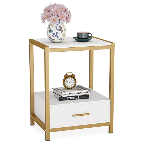 tall gold side table