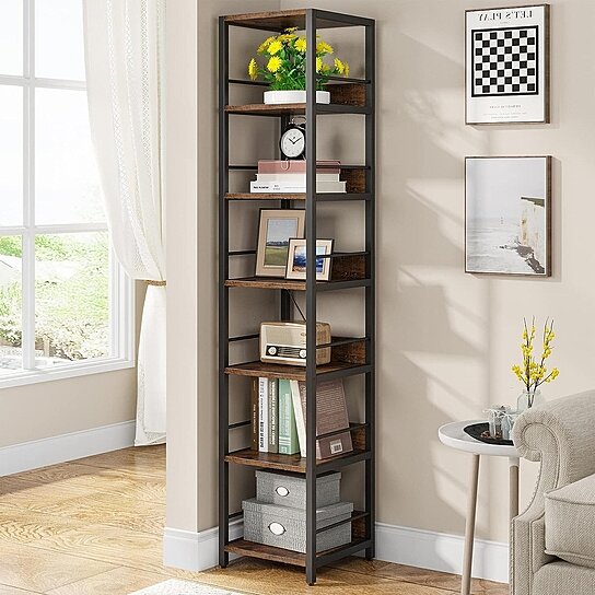 Tribesigns 5-Tier Corner Shelves Small Bookshelf Bookcase,Corner Plant Stand - White