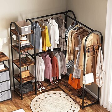Coat Rack, Clothes Rack with Shelves, Tribesigns