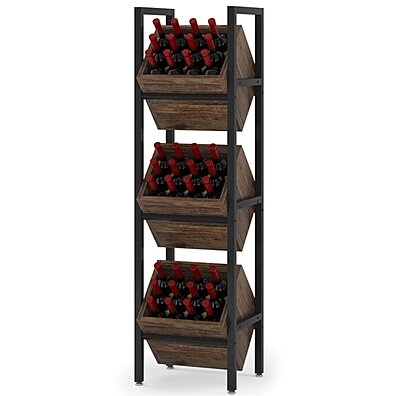 Tribesigns Wood Fruit Vegetable Storage Rack, 4-Tier Storage Organizer