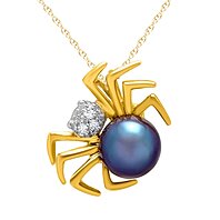 black pearl spider necklace