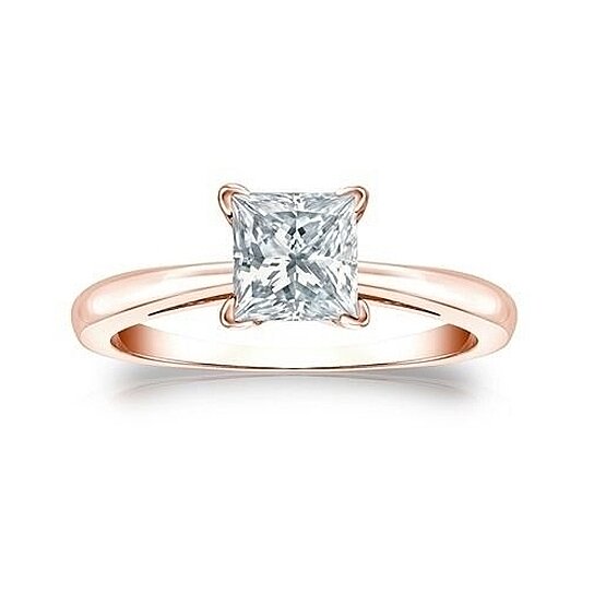 Rose Gold Square Engagement Rings : 18 Kgp Rose Gold 3 5 Carat Square ...