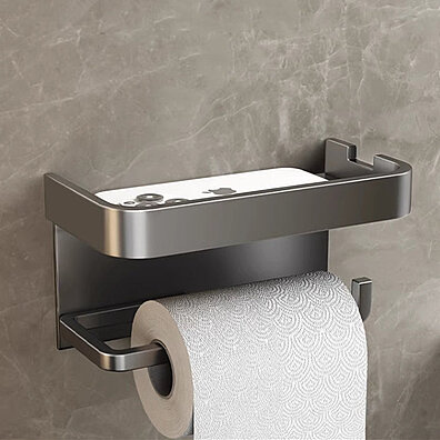 Buy Wood Paper Towel Holder Stand Free Standing Vintage Toilet Bathroom Paper  Towel Roll Hold Industrial Pipe Fitting by Just Green Tech on Dot & Bo