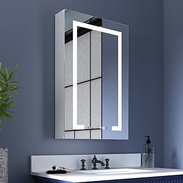 Boost-M2 40 W x 32 H Bathroom Light Medicine Cabinets with Vanity Mirror Recessed or Surface