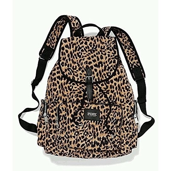 Buy Victoria's Secret PINK Backpack Leopard Cheetah Canvas School ...