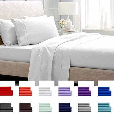American Home Collection Ultra Soft 3-4 Piece Solid Bed Sheet Set