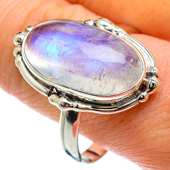 Boho Statement Girls Jewelry P1349 Details about   Rainbow Moonstone 925 Sterling Silver Ring