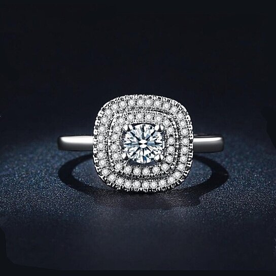 Signature Crystal Double Halo Ring