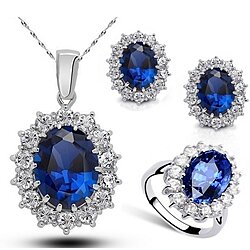 Blue Cubic Zirconia Jewelry Set