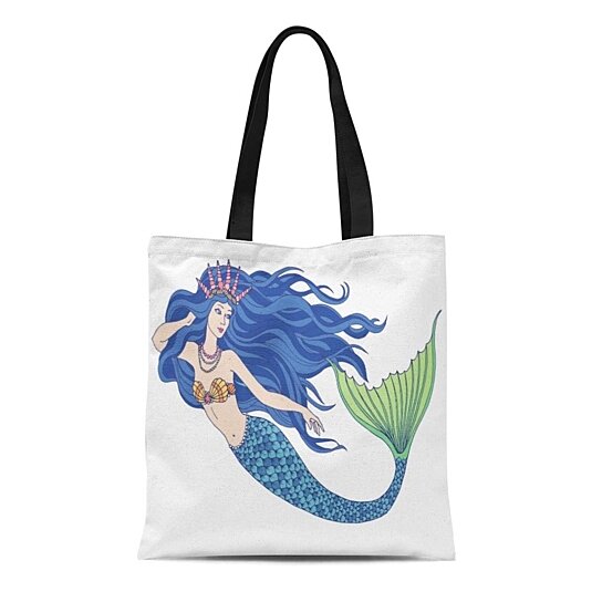 Gorgeous Mermaid Drawing Canvas Tote Selection of sizes available