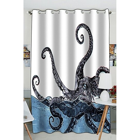 Buy Creative Octopus Window Curtain Kitchen Curtain Window Drapes Panel For Living Room Bedroom Size 52 W X 84 H Inches One Piece By Ann Pekin Pekin On Dot Bo