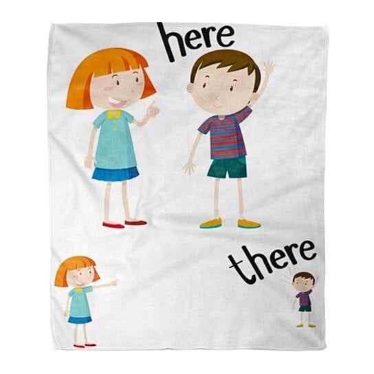 Buy Flannel Throw Blanket Near Far Opposite Adjective Here There Child Adorable Soft 58x80 Inch By Ann Pekin Pekin On Dot Bo