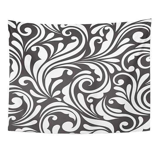 Buy Gray Scroll Vintage Black and White Floral Pattern ...
 Vintage Swirl Patterns