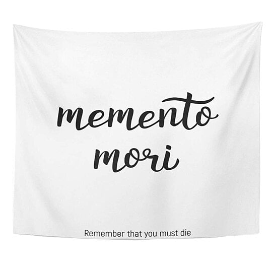 Buy Memento Mori Latin Quote Handwritten Lettering Inspirational Calligraphy Modern Photography Overlay Wall Art Hanging Tapestry 60x80 Inch By Ann Pekin Pekin On Dot Bo