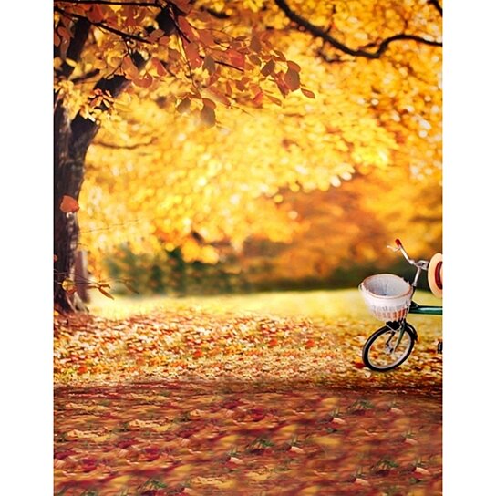 7×5ft Wall Background Cloth Autumn Yellow Tree Grass Photo Backdrop Background Wall Decoration Party Wall Background Photographic Background Wall Photography Backdrops for Photo Studio Backgroun