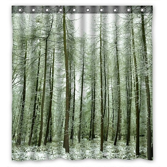 Tillid Mangle tilstrækkelig Buy Nature Shower Curtain, Winter Scene Snow Tree Trunks Forest Landscape  Polyester Fabric Bathroom Shower Curtain 66x72 inch by Ann Pekin Pekin on  Dot & Bo
