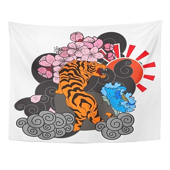 rising sun tapestry