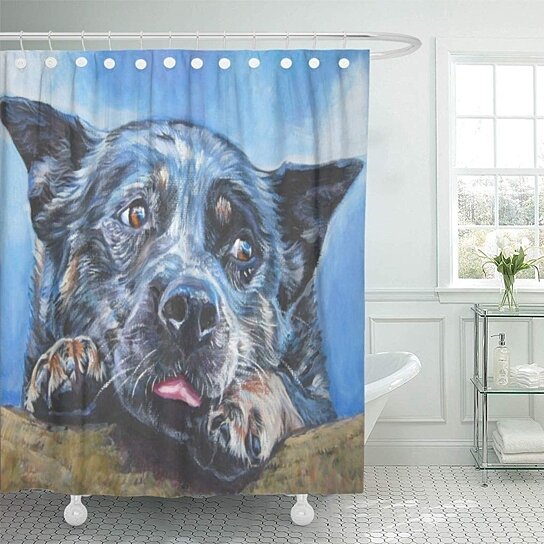 Buy Australian Blue Heeler Fine Painting On Cattle Dog Shepard Bathroom Decor Bath Shower Curtain 66x72 Inch By Wallis Flora On Opensky