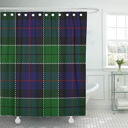 plaid bathroom decor