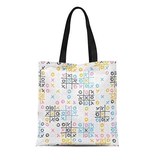 Buy Canvas Tote Bag Abstract Tic Tac Toe Kids Game Colorful Drawn Entertainment Reusable Shoulder Grocery Shopping Bags Handbag By Wallis Flora On Dot Bo