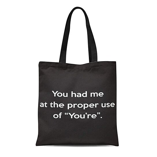 Buy Canvas Tote Bag Jokes Proper Use of You Funny Humour Grammar ...