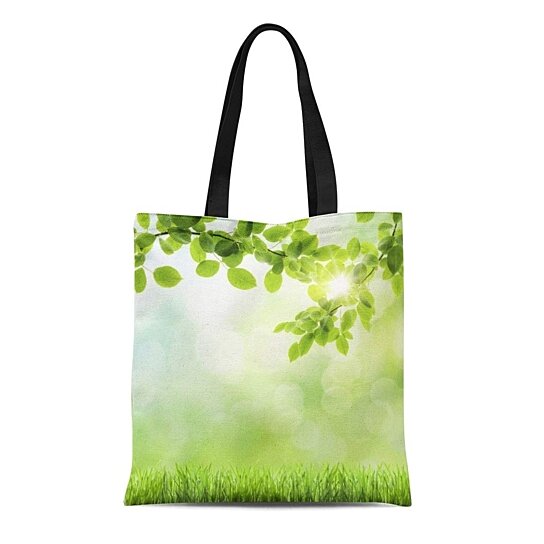 Buy Canvas Tote Bag Nature Abstract Green Natural Health Morning ...