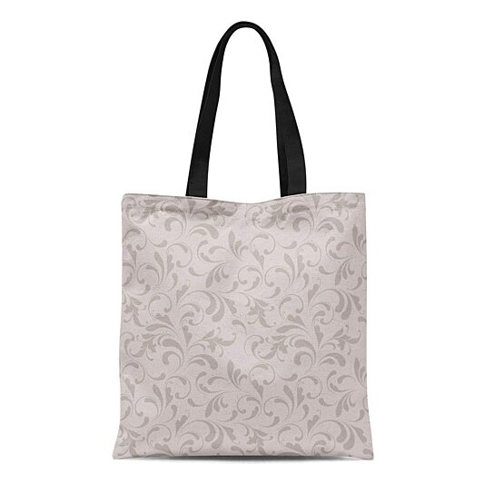 BEIGE Floral Outlines Pattern Therapist Bag 