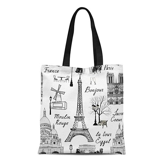 Buy Canvas Tote Bag Travel Paris Vacation in Europe to Visit Famous ...