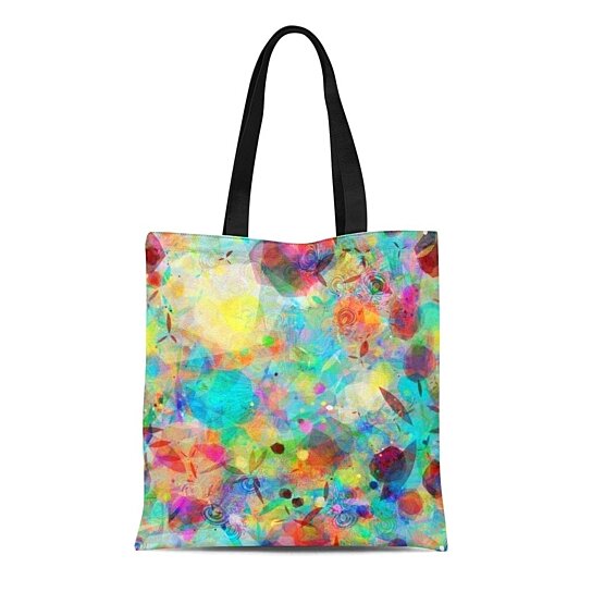 Buy Canvas Tote Bag Watercolor Blur Effect Colors Colorful Pattern ...